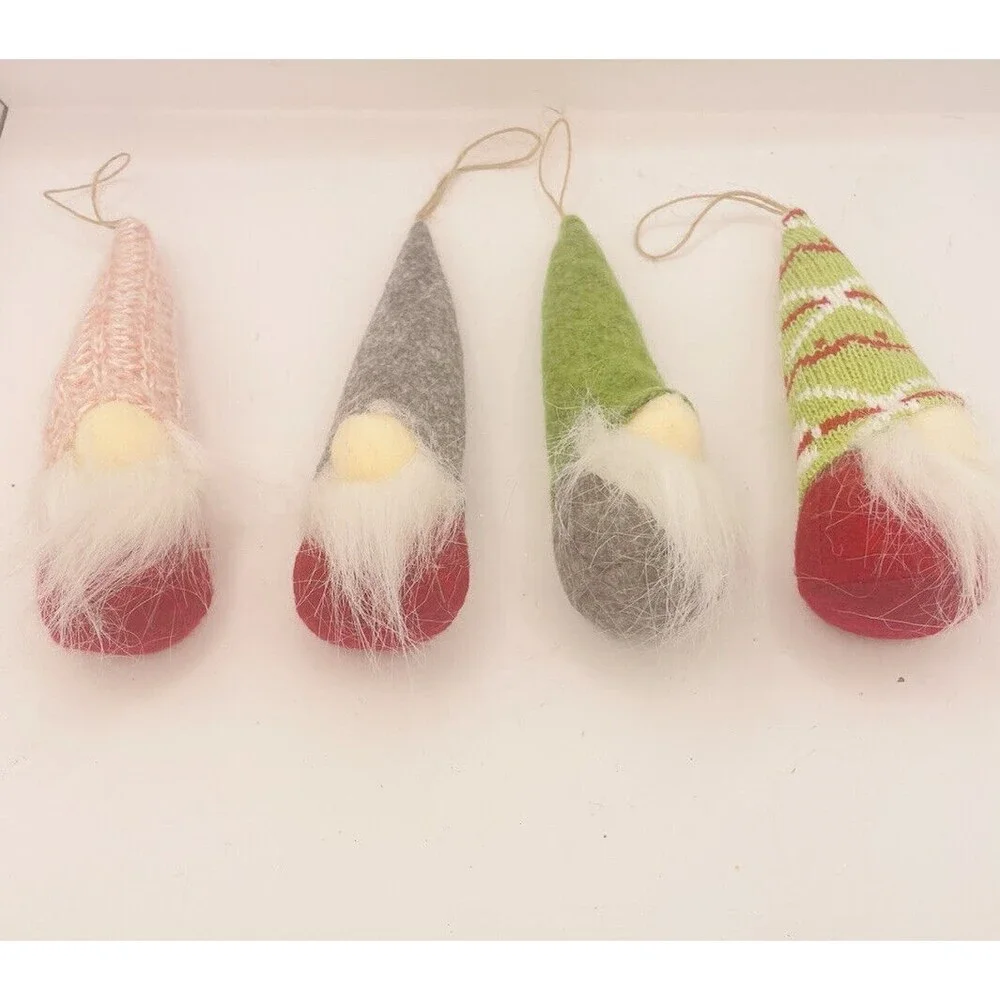 Gnome Christmas Ornaments Set of 4, Gnomes Plush C14